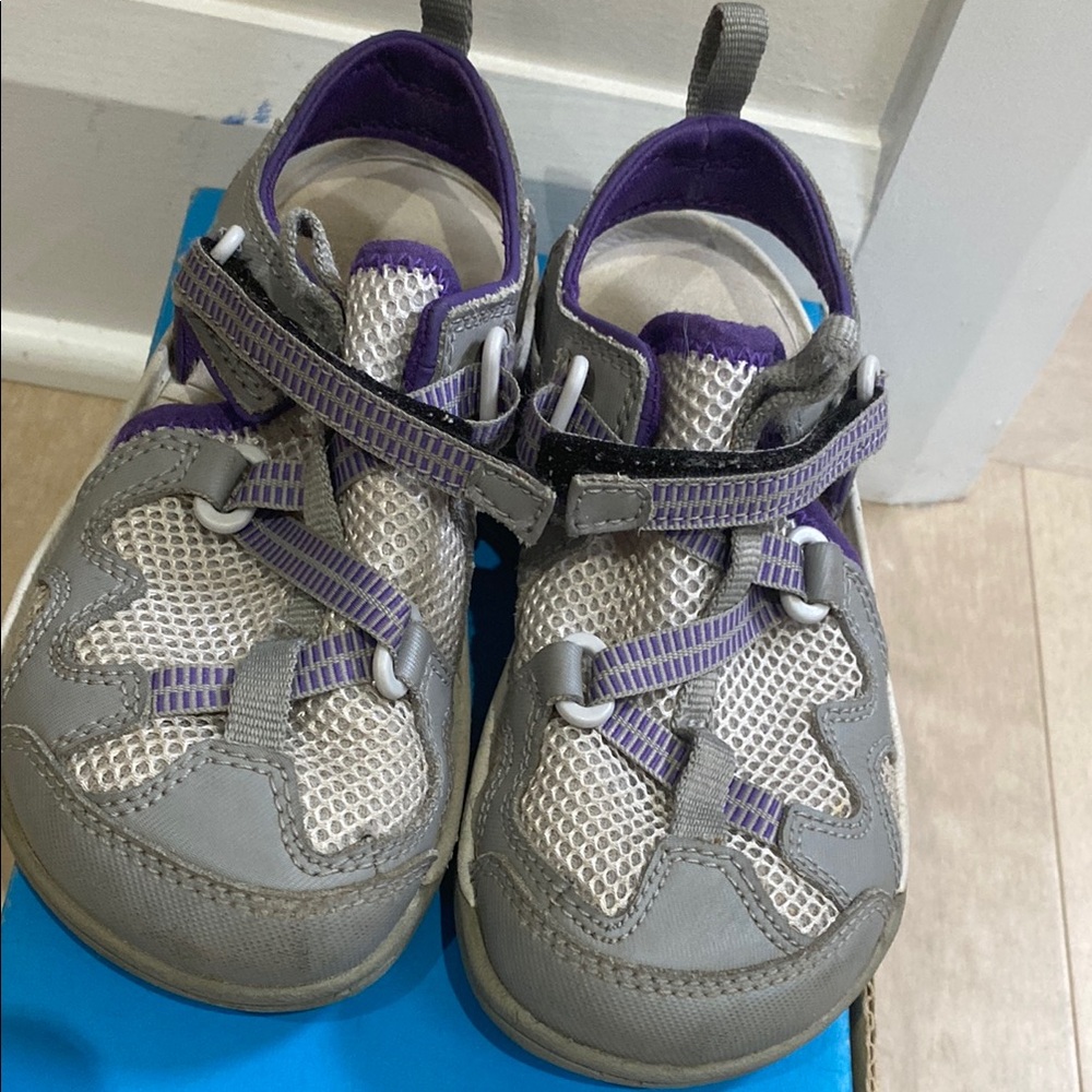 Kids Gray and Purple Sandals